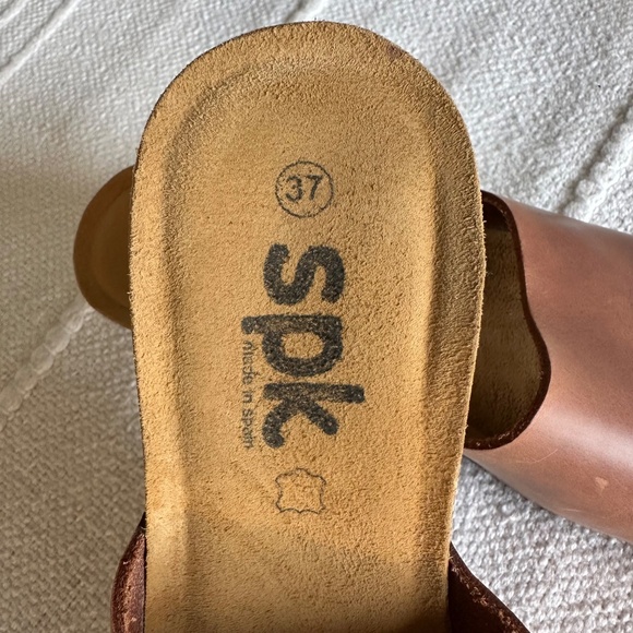 EUC SPK Leather Wedge Slide Sandal Made in Spain EU37 - Picture 5 of 5